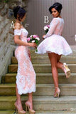 Beautiful Ivroy And Pink Lace Bridesmaid Dresses Prom Dresses P7HS916X
