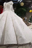2024 Ball Gown Wedding Dresses Royal Train Bateau Top PTE4EP36