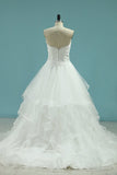 2024 A Line Sweetheart Wedding Dresses With Applique And P8Y7Y8A5