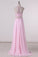 2024 Two-Piece Scoop Prom Dresses Beaded Bodice Chiffon P2LPAFF1