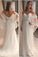 A Line Spaghetti Straps Sweetheart Lace Illusion Sleeves Backless Beach Wedding Dresses