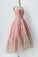 A Line Pink Lace Strapless Sleeveless Short Prom Dresses Tulle Homecoming Dresses