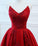 A Line Red Strapless Sweetheart Prom Dresses Satin Long Cheap Quinceanera Dresses
