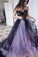 A line Sweetheart Strapless Tulle Sleeveless Lilac Prom Dresses With Appliques Formal Dress