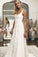 A line White Satin Wedding Dresses with Tulle Appliques Spaghetti Straps Bridal Dress