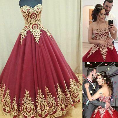Charming Strapless Sweetheart Ball Gown Sexy Appliques Long Backless Prom Dresses