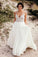 Elegant Spaghetti Straps V Neck Chiffon Backless Beach Wedding Dresses Bridal Gowns