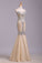 Mermaid Rhinestone Sweetheart Tulle Sleeveless Floor Length Prom Dresses Evening Dress