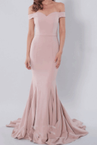 Blush Pale Pink Sexy Off the Shoulder Mermaid Charming Satin Sweep Train Prom Dresses