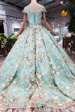 Impressive Lace Up Round Neck Ball Gown Prom Dresses with Beading