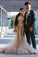 Mermaid Brown Sweetheart Beads Crystals Tulle Backless Prom Dresses Formal Dresses