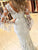 Mermaid V Neck Long Sleeve Prom Dresses Lace Appliques V Back Evening Dresses