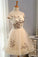 Off the Shoulder Short Tulle Homecoming Gown with Appliques A line Homecoming Dress