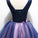 Purple Tulle V Neck Straps Lace up Homecoming Dresses with 3D Flowers Dance Dresses
