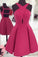 Rosy A-line short Homecoming dressesï¼unique openback short casual