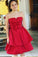 Red A-Line Strapless Bowknot Short Prom Dress Satin Party Dress Homecoming Dresses