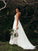 Spaghetti Strap Beaded Wedding Dress Ivory Chiffon V Neck Rustic Wedding Dresses