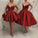 Spaghetti Straps Burgundy V Neck Ball Gown Sequins Homecoming Dresses Short Dress
