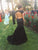 New Style High Neck Backless Lace Black Open Back Mermaid Cap Sleeve Evening Dresses