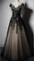 Charming Appliques Lace-up Sweetheart Short Sleeve Black Tulle Evening Dresses