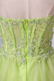 2024 Sweetheart A Line Tulle Homecoming Dress With Beads & PFYR191Q