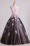 2024 Quinceanera Dresses Sweetheart Tulle With Beading And Applique P56HXQ6N