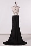 2024 Scoop Prom Dresses Mermaid With Beads Two Pieces PJEHDN8T