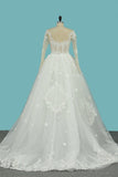 2024 Mermaid Tulle Wedding Dresses Long Sleeves Scoop P61CQBQQ