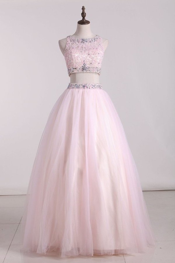 2024 Two-Piece Scoop Ball Gown Quinceanera Dresses Tulle PZXT74SD