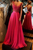 2024 Chiffon Prom Dresses Cap Sleeves A-Line Lace Up P3BG1ALZ