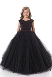 2024 Scoop Tulle With Beading Ball Gown Floor Length P77CR2TA