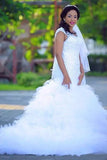 2024 Wedding Dresses Mermaid V Neck Tulle With Applique PPH2CL6A