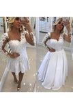 2024 Scoop Long Sleeves Prom Dresses A Line Tulle With Applique PENC5RJS