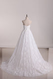 2024 Wedding Dresses Sweetheart Lace With Applique And Beads Mermaid Court PNXF123Z