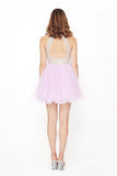 2024 Homecoming Dresses Open Back Scoop Sequined Bodice Tulle P4RC9S5L