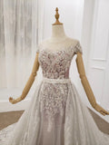 Princess Ball Gown Round Neck Beads Appliques Quinceanera Dresses, Formal STK20483