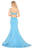 2024 Two-Piece Scoop Prom Dresses Mermaid Satin PGSCYGPZ