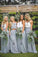 A-Line Two Piece V-Neck Sleeveless Floor-Length Gray Chiffon Bridesmaid Dress