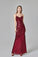 Affordable Simple Spaghetti Straps Long Burgundy Sparkly Prom Dresses