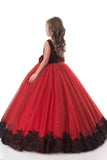 2024 Flower Girl Dresses Ball Gown Scoop Tulle With Applique And P2ZMK1AB