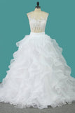 2024 Scoop Tulle With Applique Detachable Wedding P6CEYH77