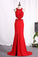 2024 Sexy Open Back Scoop Mermaid Prom Dresses Spandex With P3J7S6PD