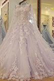 2024 Scoop Neck New Arrival Luxury A Line Wedding Dresses Tulle With Beads PXZAZ8T5