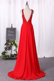 2022 Sexy Open Back Prom Dresses A Line High Neck Chiffon With PBSQG6XK
