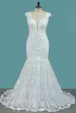 2024 Wedding Dresses Straps Mermaid Tulle With Applique P5GRET7N