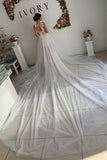 A Line Appliques Ivory Open Back Wedding Dresses Long Beach Bridal STKP2PKLXCG