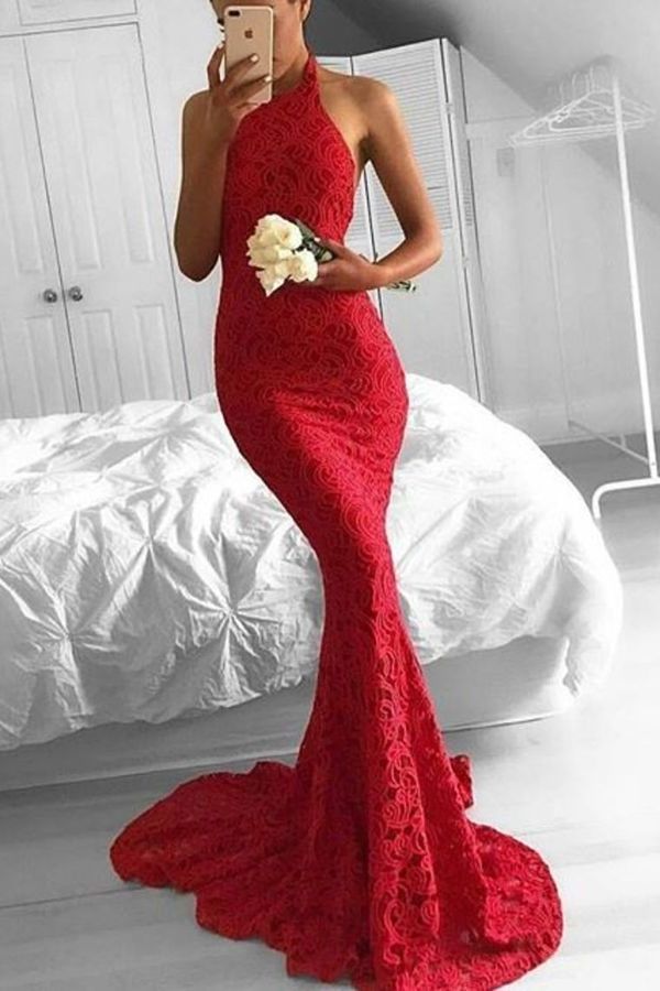 2024 Sexy Lace New Arrival High Neck Prom Dresses PF3GZERR
