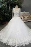 2024 Long Sleeves Wedding Dresses Scoop Neck Neck With Appliques Lace PND8FDDG