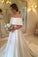 Simple Satin A-line Off the Shoulder Ivory Cheap Bridal Gown Wedding Dresses