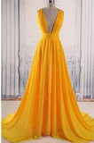 Backless Prom Gown Open Back Chiffon Evening Dress